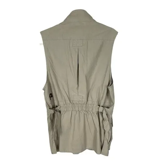 Woolrich Cotton Fishing Vest Pockets Utility Cargo Khaki Men's Size XS Outdoors - Picture 8 of 15